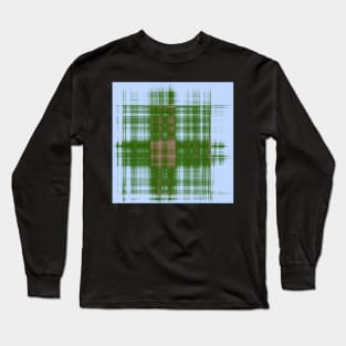 Modern western plaid in green and blue Long Sleeve T-Shirt